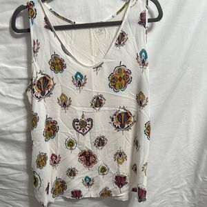 LOFT Women's cream Floral Tank Top